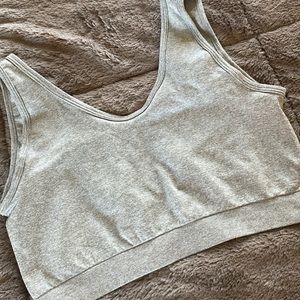 Gray sports bra